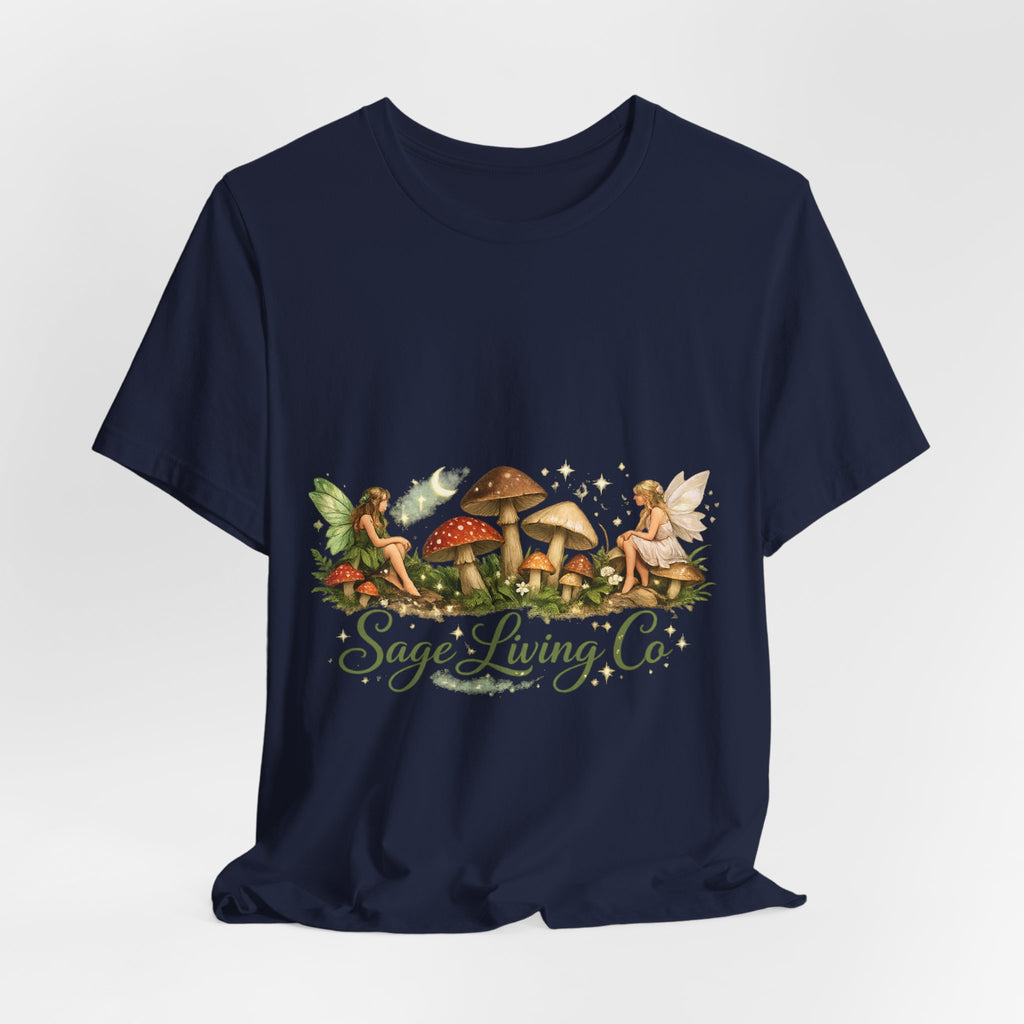 Mushroom Fairy Garden Tee | Sage Living Co. forest floral illustration