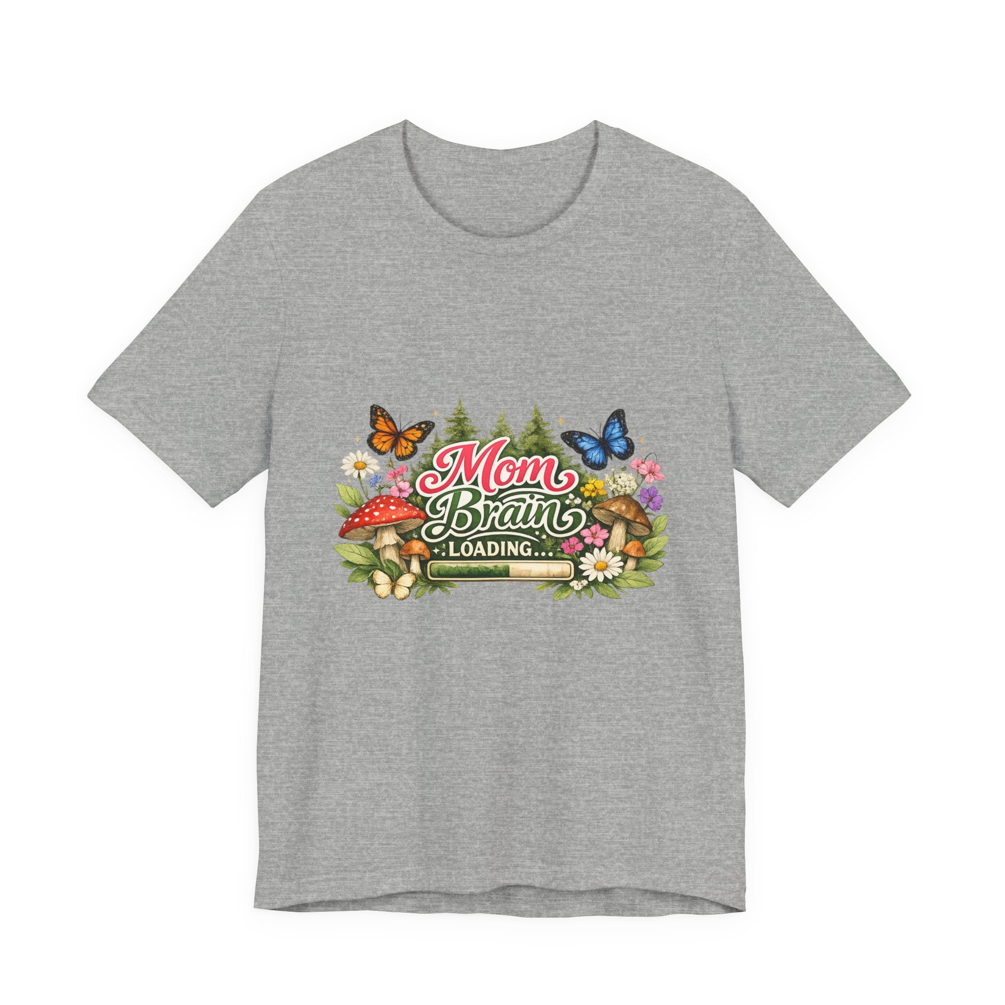 Mom Brain Loading T-Shirt | Floral Butterflies Mom Tee