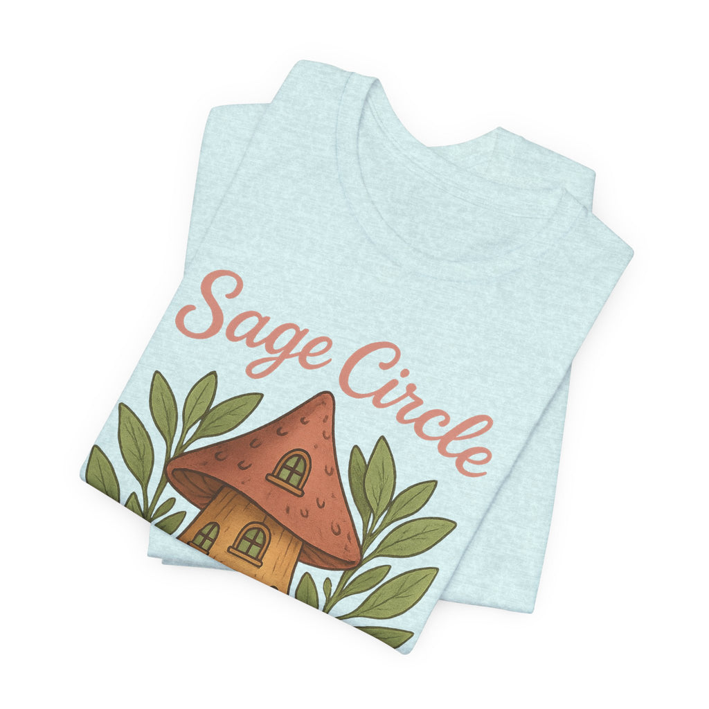 Sage Circle Bestie T-Shirt | Mushroom Cottage Illustration