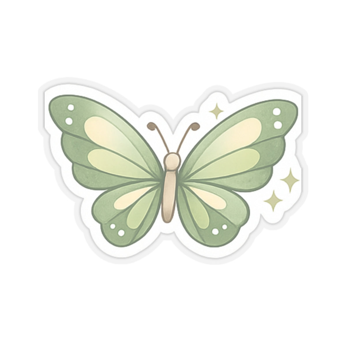 Green Butterfly Sticker | Floral Nature Vinyl Decal