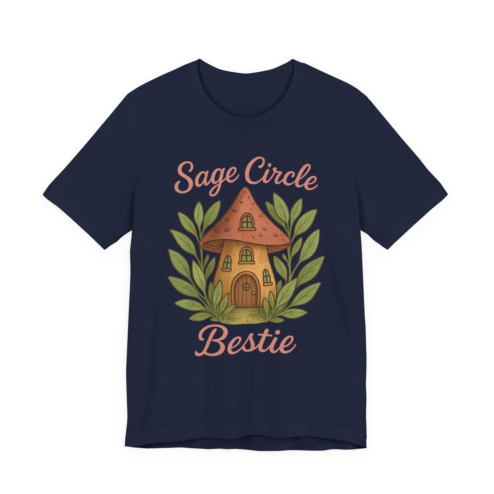 Sage Circle Bestie T-Shirt | Mushroom Cottage Illustration