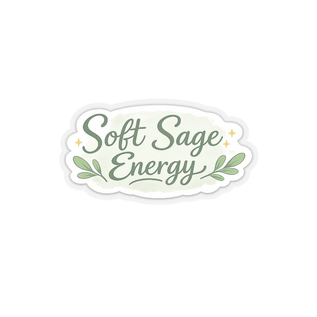 Soft Sage Energy Sticker | Kiss-Cut vinyl decal, calming botanical design