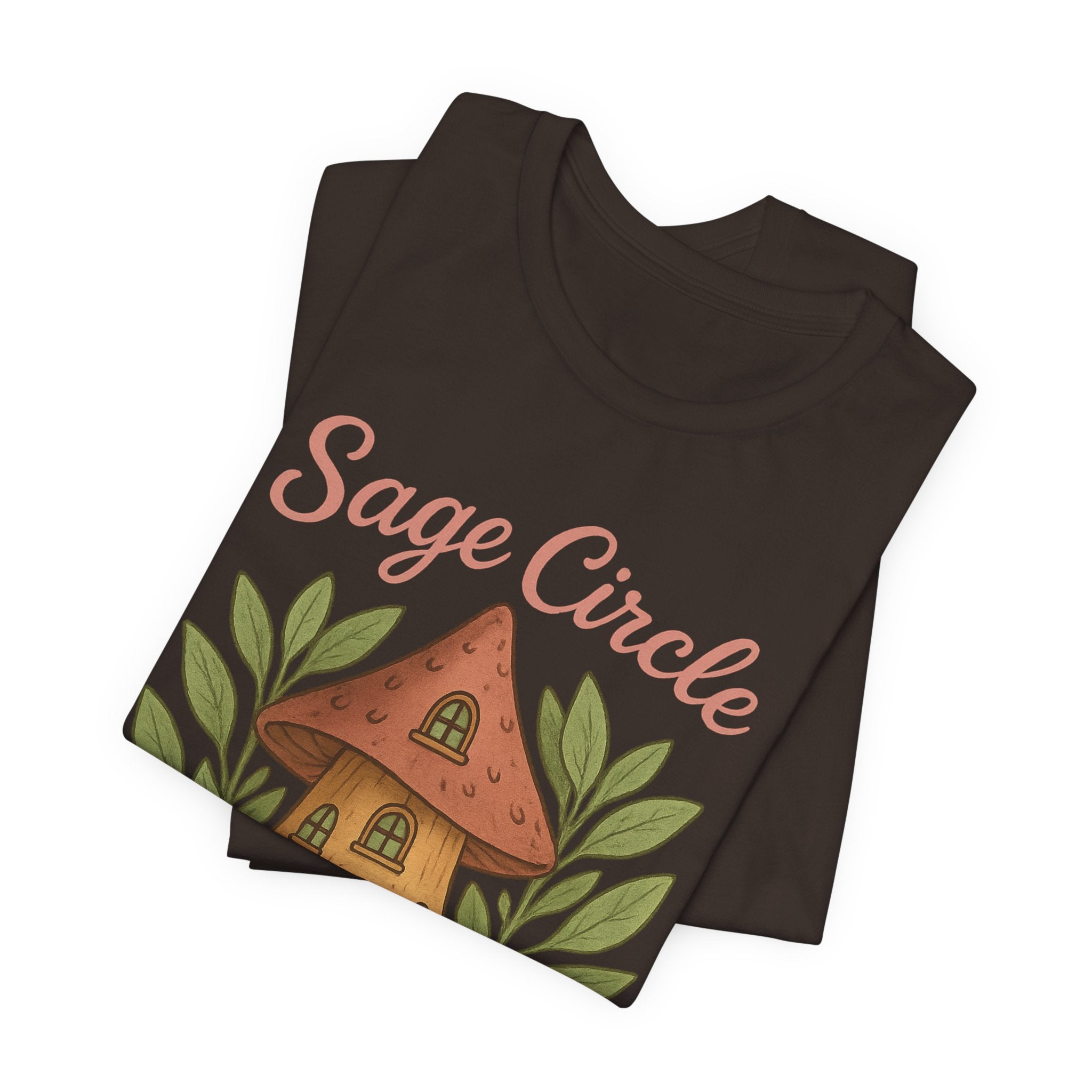 Sage Circle Bestie T-Shirt | Mushroom Cottage Illustration
